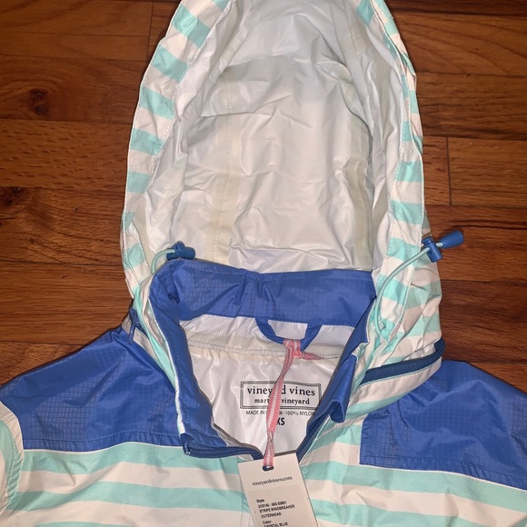Vineyard Vines Stripe Shep Shirt Windbreaker XS Extra Small Crystal Blue - Picture 5 of 5